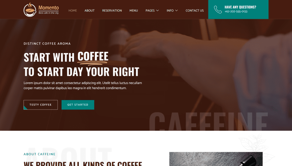 Web Development - Cafe Momento