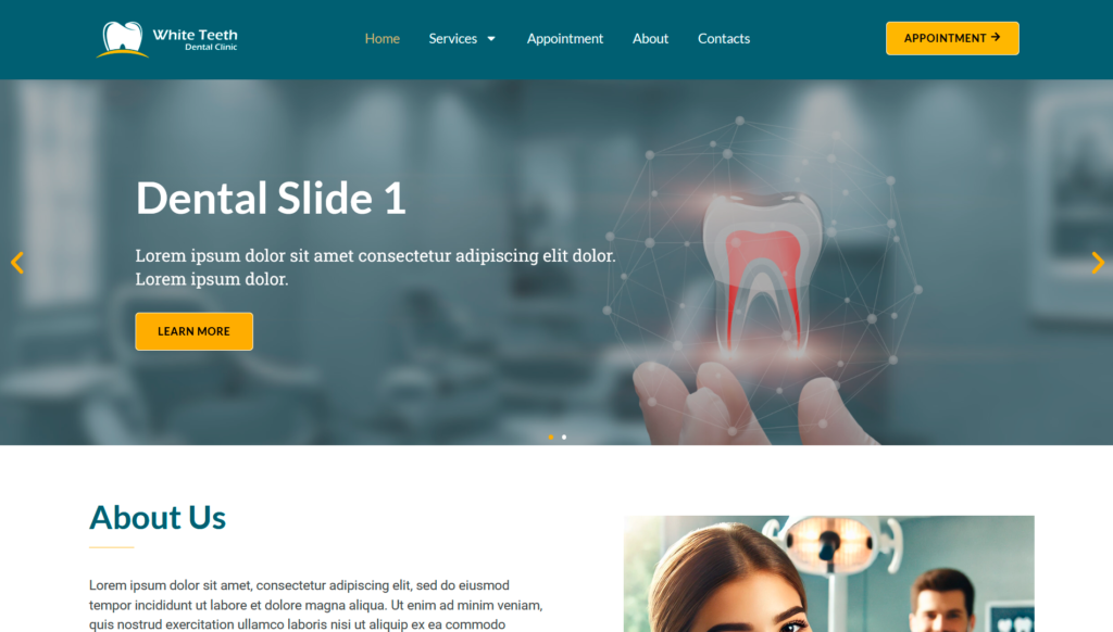 White Teeth - Dental Elementor WordPress Theme